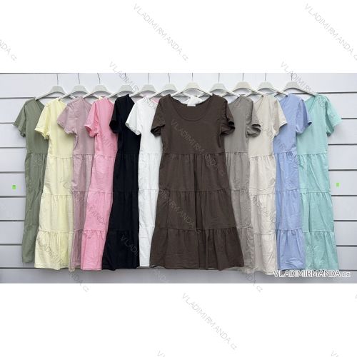 Šaty voľnočasové letné krátky rukáv dámske (S/M/L ONE SIZE) TALIANSKA MÓDA IMWKK252213