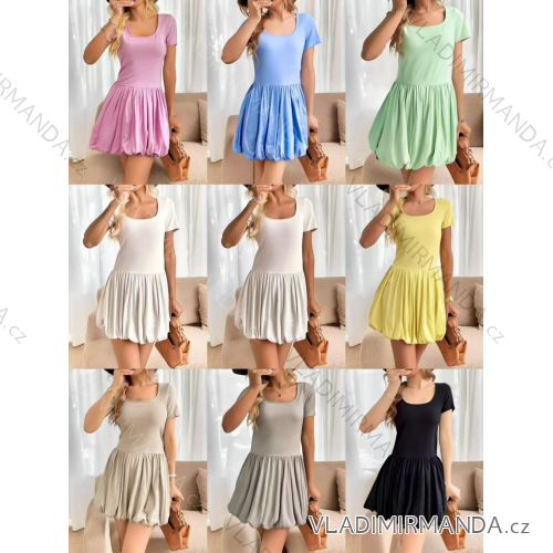 Šaty krátke letné krátky rukáv dámske (S/M/L ONE SIZE) TALIANSKA MÓDA IMWKK252215