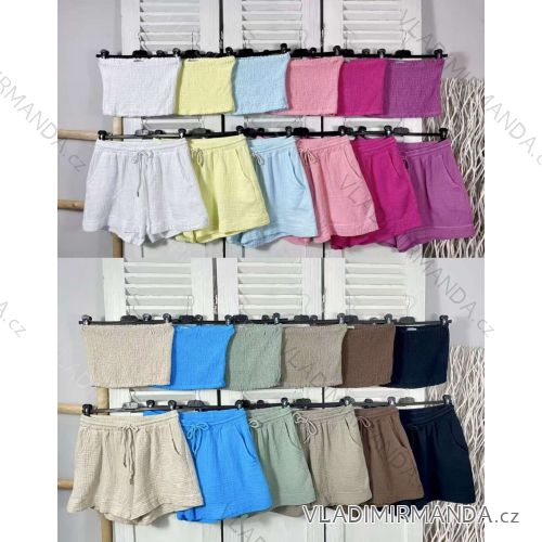 Súprava letný mušelín top a kraťasy dámske (XS/S/M ONE SIZE) TALIANSKA MÓDA IMWKK252216