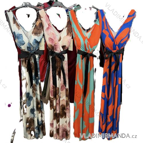 Šaty dlhé icecool na ramienka s opaskom dámske (S/M/L ONE SIZE) TALIANSKA MÓDA IMM25M213E