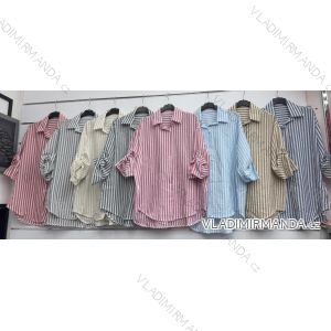 Košile klasik proužek 3/4 dlouhý rukáv dámská (XS/S/M ONE SIZE) ITALSKÁ MÓDA IMWAR252229