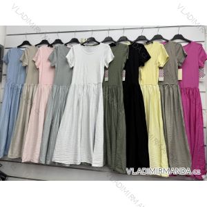 Šaty dlhé letné krátky rukáv dámske (S/M/L ONE SIZE) TALIANSKA MÓDA IMWKK252235