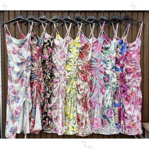 Šaty dlhé letné kvetované na ramienka dámske (XS/S/M ONE SIZE) TALIANSKA MÓDA IMWHD252361