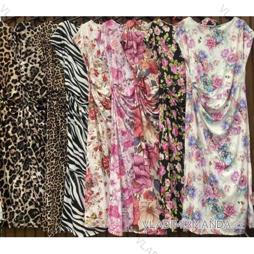 Šaty dlhé letné krátky rukáv dámske nadrozmer (42/44/46 ONE SIZE) TALIANSKA MÓDA IMWHD252375