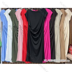 Šaty dlhé letné krátky rukáv dámske nadrozmer (42/44/46 ONE SIZE) TALIANSKA MÓDA IMWHD252376