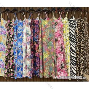 Šaty dlhé letné kvetované na ramienka dámske nadrozmer (42/44/46 ONE SIZE) TALIANSKA MÓDA IMWHD252379