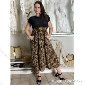 Šaty dlhé elegantné letné s krátkým rukávem dámske SILVIA (S/M/L ONE SIZE) TALIANSKA MÓDA IMC25310/DUR