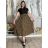 Šaty dlhé elegantné letné s krátkým rukávem dámske SILVIA (S/M/L ONE SIZE) TALIANSKA MÓDA IMC25310/DUR S/M/L hnedá