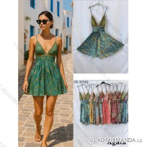 Šaty krátke letné na ramienka dámske (S/M/L ONE SIZE) INDICKÁ MÓDA IMWKA252252