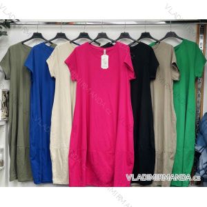 Šaty dlhé voľnočasové letné krátky rukáv dámske nadrozmer (42/44/46 ONE SIZE) imwds252253