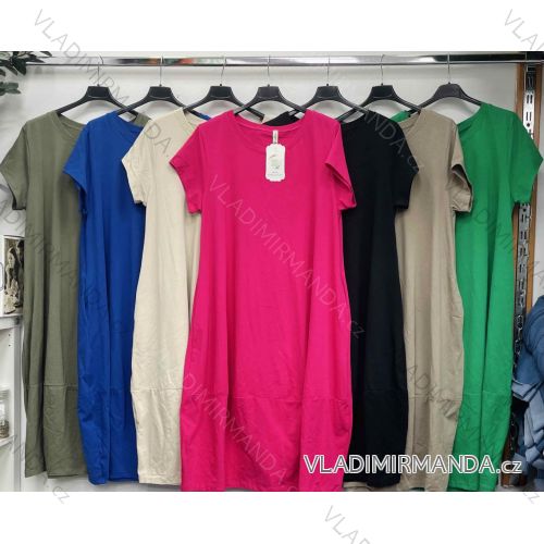 Šaty dlhé voľnočasové letné krátky rukáv dámske nadrozmer (42/44/46 ONE SIZE) imwds252253