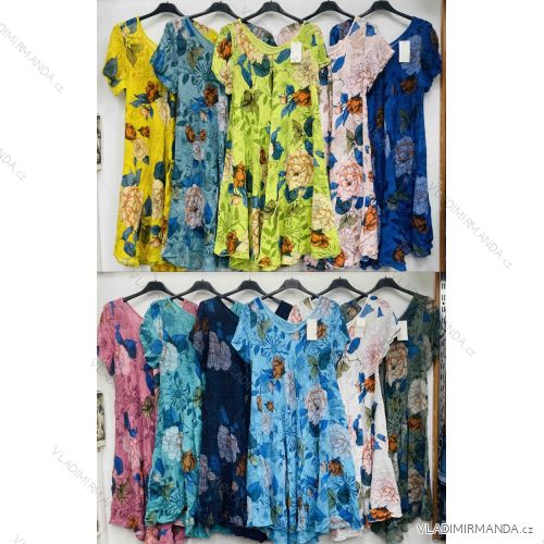Šaty letné kvetované krátky rukáv dámske (S/M/L ONE SIZE) imwds252255