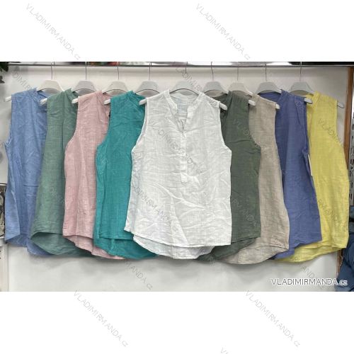 Košeľa letná bez rukávu dámska (S/M/L ONE SIZE) imwds252256