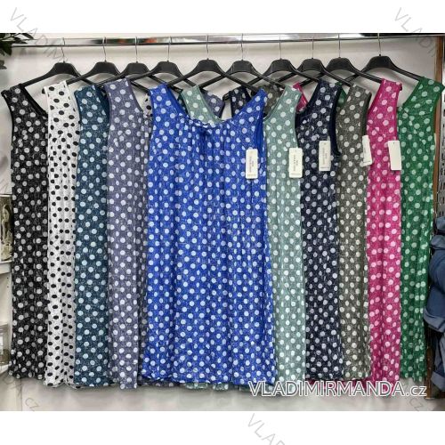 Šaty voľnočasové letné bodka bez rukávu dámske nadrozmer (42/44/46 ONE SIZE) imwds252258