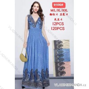 Šaty dlhé letné bez rukávu dámske nadrozmer (M/L - XL/XXL) IMWDF259106