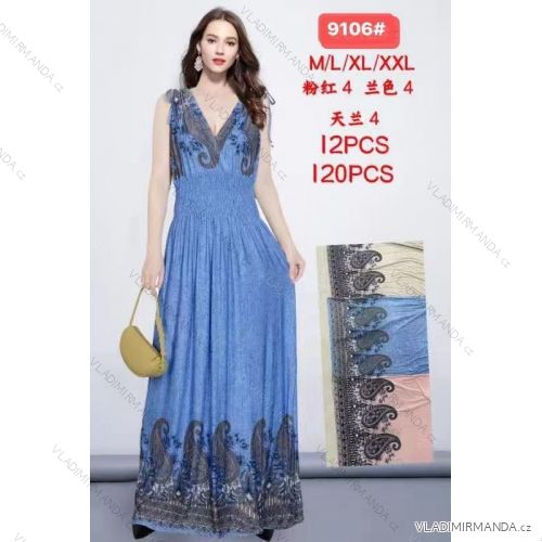 Šaty dlhé letné bez rukávu dámske nadrozmer (M/L - XL/XXL) IMWDF259106