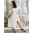Šaty dlhé letné krátký rukáv mušelín dámske GABI (S/M/L ONE SIZE) TALIANSKA MÓDA IM425445/DUR S/M/L béžová