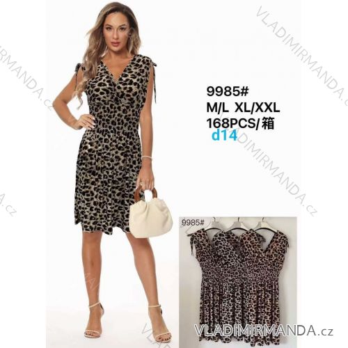 Šaty krátke letné leopardie bez rukávov dámske nadrozmer (M/L - XL/XXL) IMWDF259985