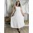 Šaty dlhé letné na ramienka dámske nadrozmer LEONA (M/L - XL/XXL ONE SIZE) IMWGD25V063/DR M / L biela