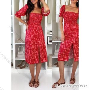 Šaty letné kvetované, citrónky lemon a bodka krátky rukáv dámske (XS/S/M ONE SIZE) TALIANSKA MÓDA IMWGB252281