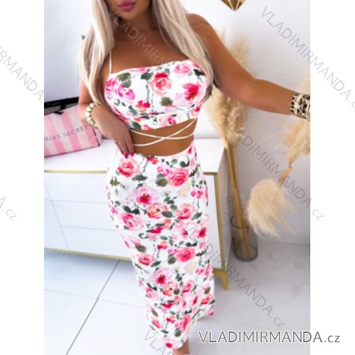 Šaty dlhé letné kvetované na ramienka dámske (XS/S/M ONE SIZE) TALIANSKA MÓDA IMWGB252288