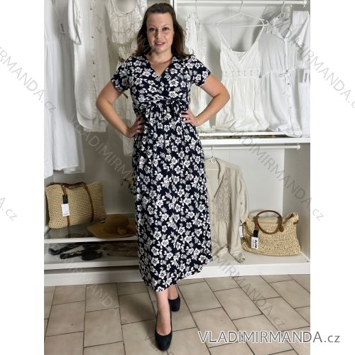 Šaty dlhé letné krátky rukáv dámske (S/M ONE SIZE) TALIANSKA MóDA IM323101