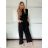 Souprava elegantní tričko bez rukávu a kalhoty dámské (S/M/L ONE SIZE) ITALSKÁ MÓDA IMPVN2525142/DUR -   čierna
 -   S/M/L