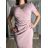 Šaty spoločenské elegantný krátky rukáv dámske nadrozmer ALDONA (40-50 ONE SIZE) POLSKÁ MÓDA PMLBT25ALDONA