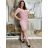 Šaty spoločenské elegantný krátky rukáv dámske nadrozmer ALDONA (40-50 ONE SIZE) POLSKÁ MÓDA PMLBT25ALDONA/DUR 40 tm.staroružová