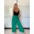 Nohavice dlhé letné dámske (S/M/L ONE SIZE) TALIANSKA MODA IM7250005/DU - zelená - S/M/L