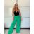 Nohavice dlhé letné dámske (S/M/L ONE SIZE) TALIANSKA MÓDA IMD23417/DUR -   zelená -   M / L