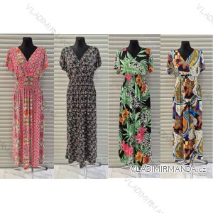 Šaty dlhé letné krátky rukáv dámske nadrozmer (M-2XL) IMWDF252263