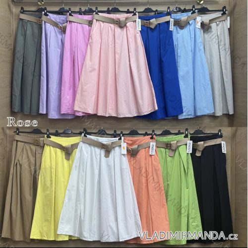 Sukňa stredne dlhá s opaskom dámska (S/M/L ONE SIZE) TALIANSKA MÓDA IMWBR252302