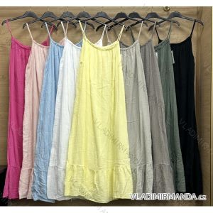 Šaty voľnočasové letné mušelínové na ramienka dámske (S/M/L ONE SIZE) TALIANSKA MÓDA IMWBR252306