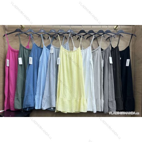 Šaty letné mušelínové na ramienka dámske (S/M/L ONE SIZE) TALIANSKA MÓDA IMWBR252309