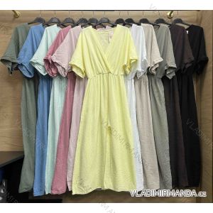Šaty dlhé letné mušelínové krátky rukáv dámske (S/M/L ONE SIZE) TALIANSKA MÓDA IMWBR252312