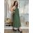 Šaty dlhé letné na ramienka dámske ETNA (S/M/L ONE SIZE) TALIANSKA MÓDA IM425473/DR S/M/L zelená khaki