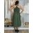 Šaty dlhé letné na ramienka dámske ETNA (S/M/L ONE SIZE) TALIANSKA MÓDA IM425473/DR S/M/L zelená khaki