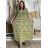 Šaty voľnočasové letné krátky rukáv dámske nadrozmer LAJLA  (54/56/58 ONE SIZE) INDICKÁ MÓDA PME25N-5611-D/DR 54/56/58 zelená khaki