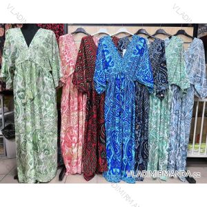 Šaty dlhé letné 3/4 dlhý rukáv dámske (S/M/L ONE SIZE) INDICKÁ MÓDA IMWKA252389
