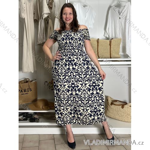 Šaty letné krátky rukáv dámske nadrozmer SIDONIE  (M/L-XL/2XL) IMWDF25C-2865