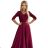 Šaty dlhé elegantné dámske (2XL) Polská MÓDA NUMECO25309-9/DU XXL vínová