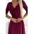 Šaty dlhé elegantné dámske (2XL) Polská MÓDA NUMECO25309-9/DU XXL vínová