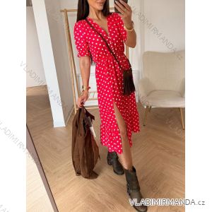 Šaty letné kvetované, citrónky lemon a bodka krátky rukáv dámske (XS/S/M ONE SIZE) TALIANSKA MÓDA IMWGB252410