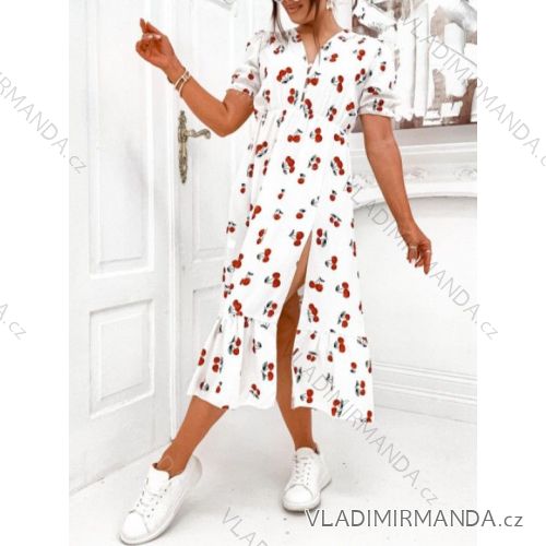 Šaty letné kvetované krátky rukáv dámske (XS/S/M ONE SIZE) TALIANSKA MÓDA IMWGB252411