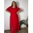 Šaty elegantné šifónové krátky rukáv dámske nadrozmer (46/48/50 ONE SIZE) TALIANSKA MóDA IM425035