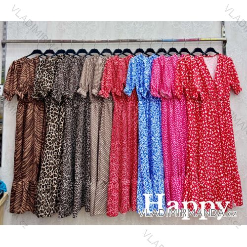 Šaty dlhé letné krátky rukáv dámske (S/M/L ONE SIZE) TALIANSKA MÓDA IMWHP252530