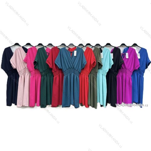 Šaty krátke letné krátky rukáv dámske (S/M/L ONE SIZE) TALIANSKA MÓDA IMD252532
