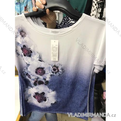 Tričko krátky rukáv dámske nadrozmerné (l-4XL) CLASSIC polski moda PM117433
