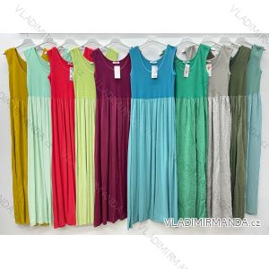 Šaty dlhé voľnočasové letné krátky rukáv dámske (S/M/L ONE SIZE) TALIANSKA MÓDA IM425483